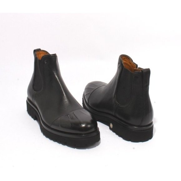 Roberto Serpentini 50402 Black Leather Elastic Zip-Up Ankle Boots main image 8